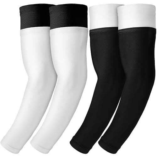 Coume 2 Pairs Double Arm Sleeves Football Drip Arm Sleeves for Football Basketball Baseball Volleyball - Image 1
