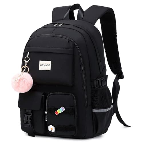 abshoo Big Student Laptop Backpack For College Women Middle High School Teen Girls Bookbag Travel Daypack (Black) | For College, Middle High School, Bookbag, Travel Daypack thumbnail 4