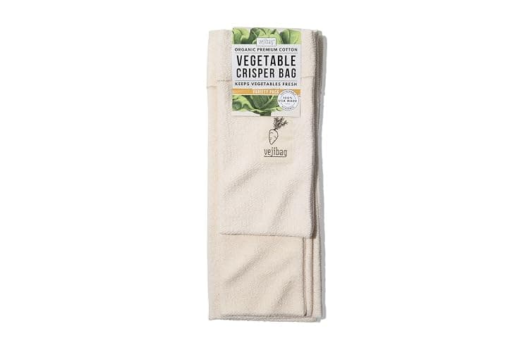 VEJIBAG Variety Pack | Certified Organic Cotton Vegetable Crisper Bags | Made in USA | 3 Bags-Standard, Large,Extra Large | Plastic Free thumbnail 4