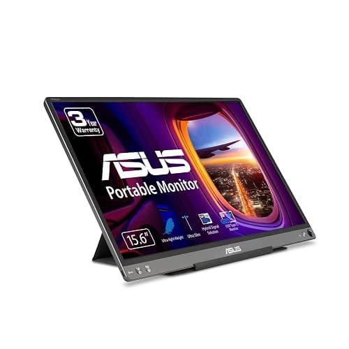 ASUS ZenScreen 15.6” 1080P Portable USB Monitor (MB16ACE) - Full HD (1920 x 1080), IPS, USB Type-C, Eye Care, Anti-Glare Surface, Lite Smart Case, External screen for laptop, 3-Year Warranty,Dark Gray - Image 1