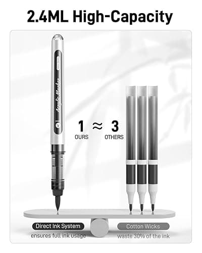 JusArt 3 Black Acrylic Paint Markers Brush Tip, Automatic Ink Control | Water-Based Black Paint Pen, School Classroom Use, Waterproof Acrylic Pens for DIY Art & Crafts -Fabric, Wood, Rock, Metal thumbnail 7