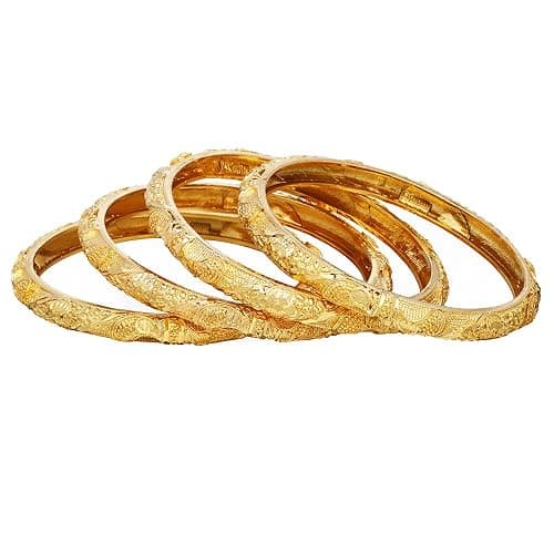 Ethlyn Large Sized Wrist Women Bracelets 2.7inch 18K Gold Plated Fixed Big Size Wrist Bangles Sets (4pcs /lot) thumbnail 4