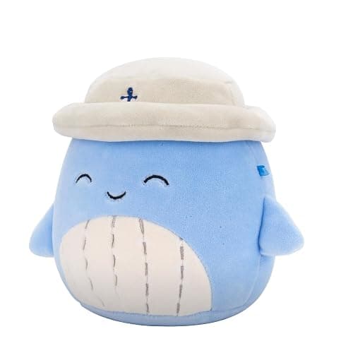 Squishmallows Original 5-Inch Samir Blue Whale with Tan Bucket Hat - Official Jazwares Plush (Little) thumbnail 2