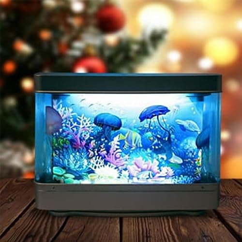 Fake Fish Tank, Aquarium Sensory/Lamp, Artificial Fish Tank with Moving Fish, Cute Decorative Virtual Ocean in Motion Night Light 1/Pcs (Fish/Lamp) thumbnail 3