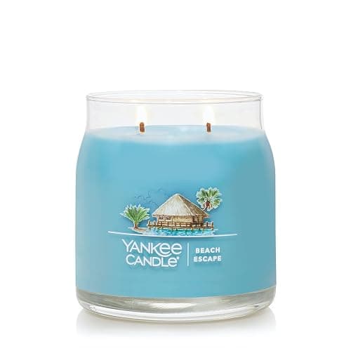 Yankee Candle Beach Escape Scented, Signature 13oz Medium Jar 2-Wick Candle, Over 35 Hours of Burn Time thumbnail 4
