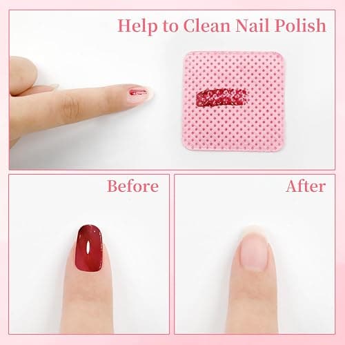 600 PCS Lint Free Nail Wipes, BQAN Nail Polish Remover Pads Pink For lash extensions & Nail Polish Bottle With 5PCS Nail Soak Off Clips (Pink) thumbnail 5