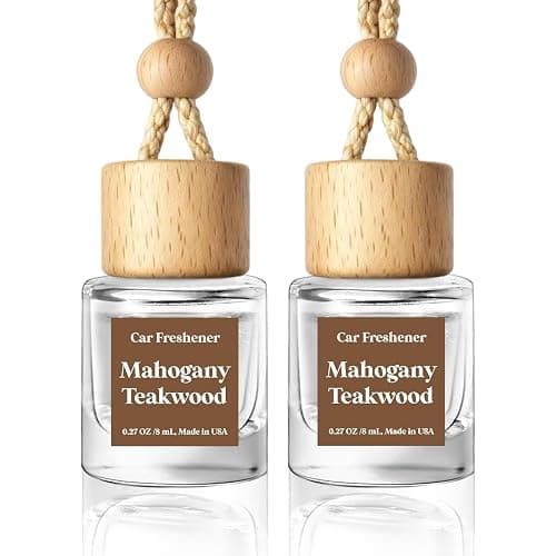 HoogaLife Car Air Freshener Diffuser 2 Pack Hanging Mahogany Teakwood Car Air Freshener for Women 45+ Days Long Lasting Fragrance Made in USA - Image 1