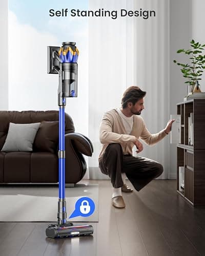 Cordless Vacuum Cleaner, Upgraded 650W 55KPA 70Mins Cordless Stick Vacuum Cleaner with Self-Standing and Touch Screen, Anti-tangle Wireless Vacumm, Vacuum Cleaners for Home/Pet Hair/Carpets/Floors thumbnail 5