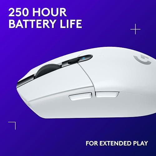 Logitech G305 LIGHTSPEED Wireless Gaming Mouse, Hero 12K Sensor, 12,000 DPI, Lightweight, 6 Programmable Buttons, 250h Battery Life, On-Board Memory, PC/Mac - White thumbnail 4