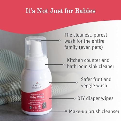 Earth Mama Simply Non-Scents Baby Wash - Foaming Hand Soap & Body Wash for Sensitive Skin - 34 fl oz - Infant Essentials - Fragrance-Free thumbnail 2