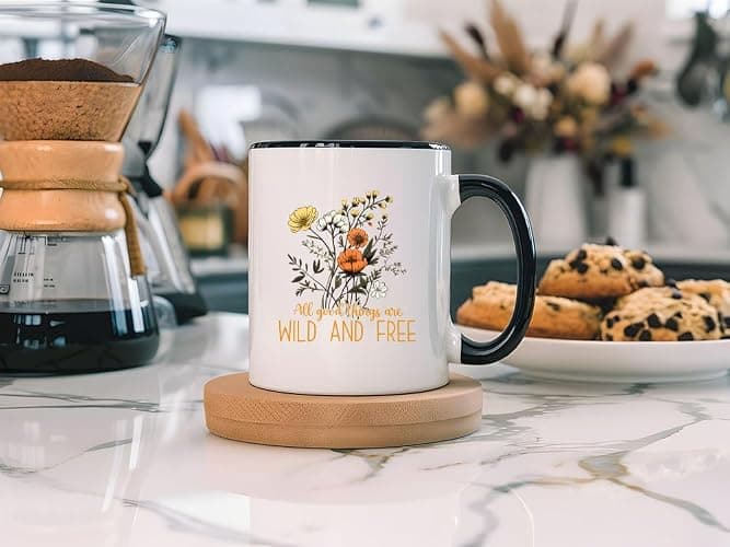 All Good Things Are Wild and Free Mug - Floral Design Coffee Cup - Inspirational Mug for Nature Lovers - Motivational Mug - Unique - 11 Ounce - Enjoy Your Favorite Beverage with Style - CCMUG13513 thumbnail 2