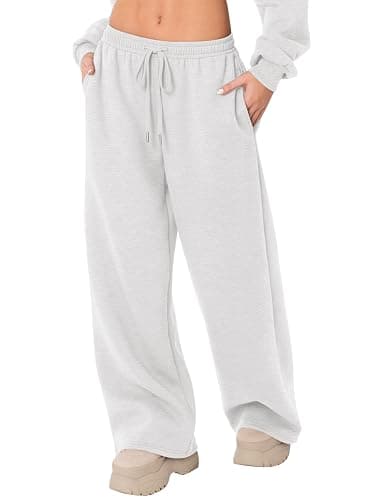LOMON Women's Sweatpants Wide Leg Fleece Lined Sweat Pants Spring Winter Clothes 2026 Baggy Drawstring Joggers with Pockets thumbnail 2