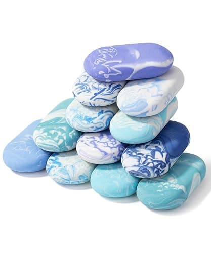 Mr. Pen- Marble Pencil Erasers, 12 Pack, Ocean Breeze Colors, No Smudge Mr Pen Erasers for Pencils - Image 1