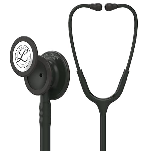 3M Littmann Classic III Monitoring Stethoscope, 5803, More Than 2X as Loud, Weighs Less, Stainless Steel Black-Finish Chestpiece, 27" Black Tube, Stem and Headset - Image 1