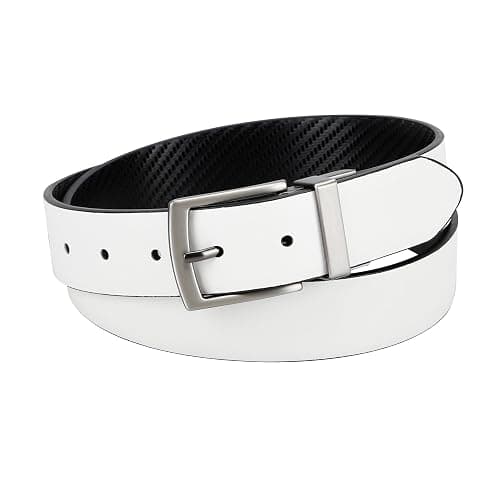 Haggar mens 2-in-1 Reversible Leather Belt for Dress Pants, Jeans, Khakis - Classic, Textured, Casual, Sport thumbnail 3