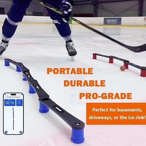 Potent Digital Stickhandling Trainer 2.0 with App-Enabled Training, Built-in Scoreboard & Countdown Timer - Practice Puck Control & Reaction Times, Portable On & Off Ice Hockey Training Aid thumbnail 4