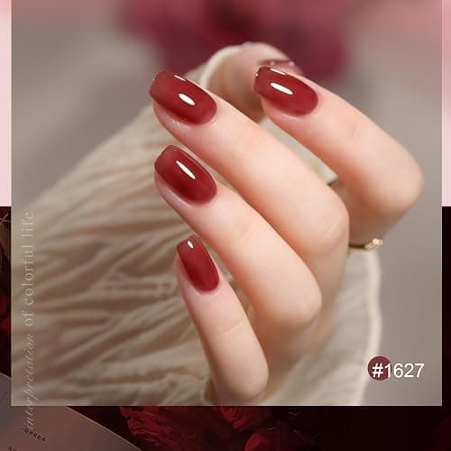 GAOY Rose Garden Jelly Gel Nail Polish Set, 6 Colors Nude Red Pink Brown | Natural Nails, Buildable Color, UV Lamp Required, Long Lasting, Easy to Apply, Salon Manicure at Home, Gift for Women thumbnail 4
