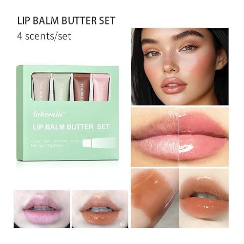 4Pcs Summer Tinted Lip Butter Balm - Ultra-Hydrating, Nourishing Lip Care with Natural Ingredients, Soothes & Softens Dry Lips, Birthday Cake with Slight Shine (Vanilla+Mint+Coffee+Cake, 4Pcs) thumbnail 9