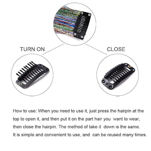 19.7 Inch Clip In Hair Fairy Tinsel Kit Clips Clip On Glitter Hair Tinsel Extensions 12 Colors thumbnail 3