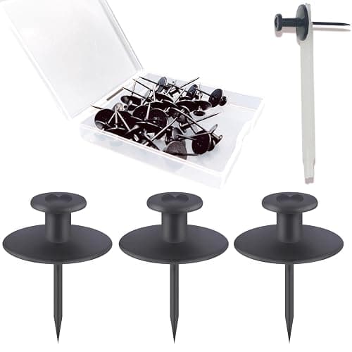 30 PCS Push Pins Picture Hangers Wall Hooks, Double Headed Thumb Tacks for Wall Hangings, Renter Friendly Decor Small Picture Frame Hangers for Drywall Cork Board Home Office Photo Decorations(Black) - Image 1