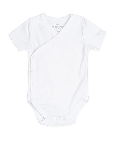Baby Side Snap Bodysuit Set, 100% Cotton Boy Girl Unisex Kimono Onesie, 4 Pack thumbnail 5