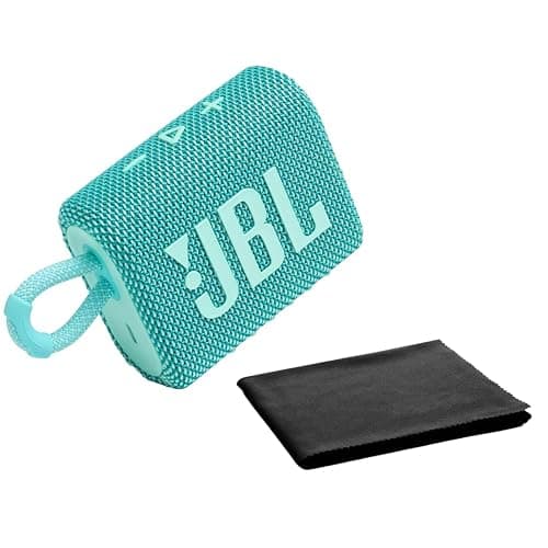 JBL Go 3 - for Portable Use - Speaker with Bluetooth - Built in Battery Waterproof and Dustproof - Includes Cleaning Cloth (Teal) - Image 1