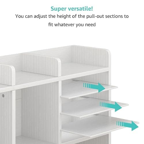 NUTIKAS Desktop Bookshelf for Computer Desk - 36" Desk Hutch Organizer with 4-Tier Paper Tray, Tabletop Storage Rack for College Dorm Room Essentials, Home Office Shelving, White thumbnail 9