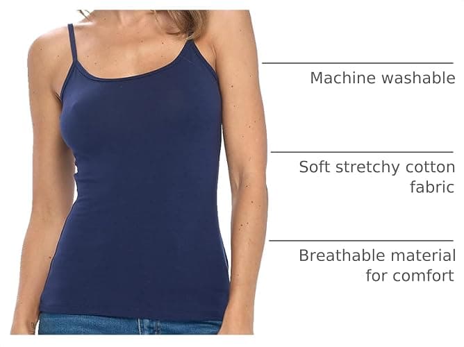 Natural Uniforms Women's Camisole Tank Top-Breathable Cotton Stretch thumbnail 4