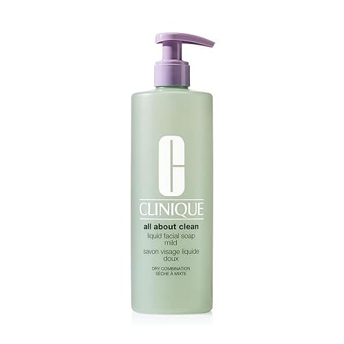 Clinique All About Clean Liquid Gentle Facial Cleanser Soap For Dry Combination Skin Types, Mild - 13.5 Fl Oz - Jumbo Size