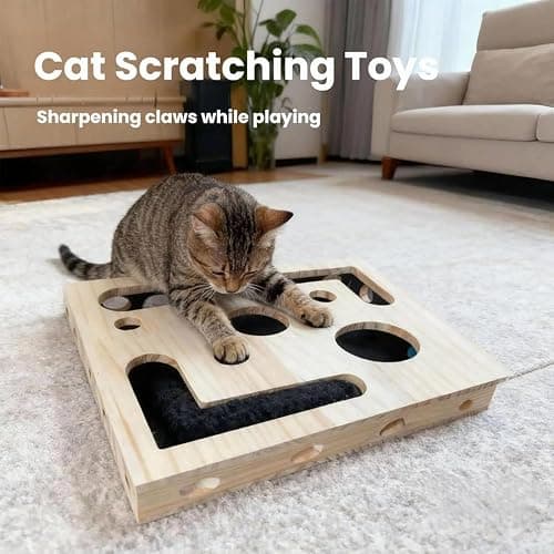 Cat Nail File Enrichment Box, Cat Scratch Puzzle Enrichment Box, Nail File Stress Free Alternative to Clippers and Grinders, Sandpaper Inside for Indoor Cats Scratching (Sandpaper Version) thumbnail 3