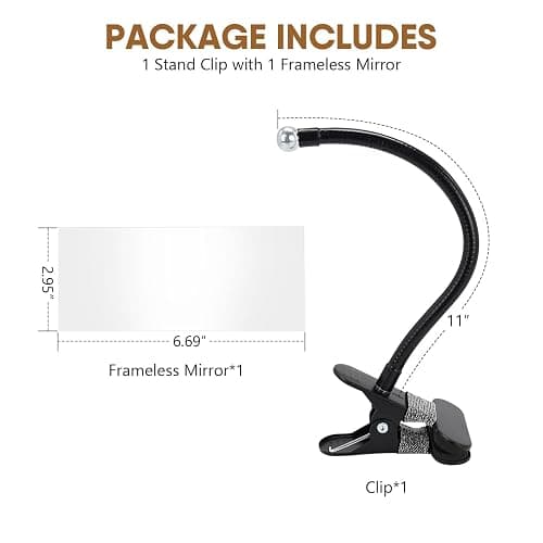 StartFine Clip On Security Mirror Convex Desk Office Cubicle for Personal Safety Desk Rear View Mirror Monitor Computer to See Behind You Flexible Gooseneck (Rectangle 6.69"x2.95" Frameless) thumbnail 2