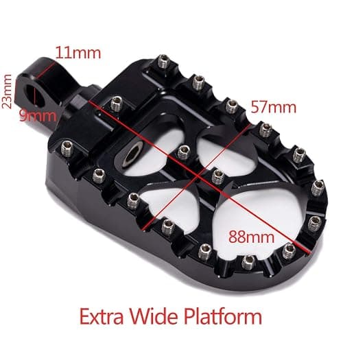Hopider CNC Wide Foot Pegs 360° Roating MX Chopper Bobber Style for harley Dyna Sportster Fatboy Iron 883,Black thumbnail 5