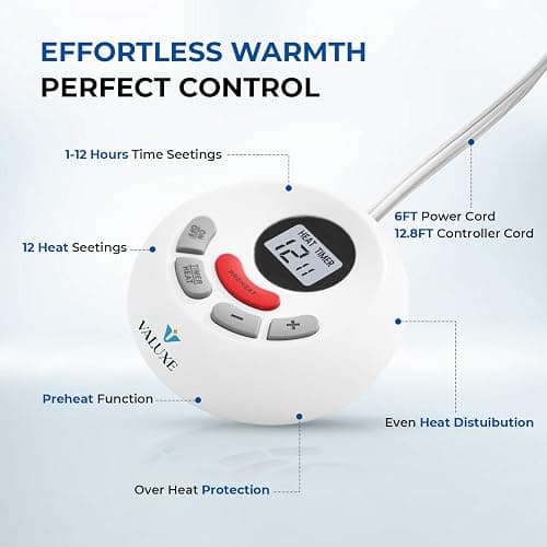 Heated Mattress Pad Twin Size Quilted Heating Electric Bed Warmer Luxury Comfort Heat Mattress Pad Cover Single Controller（10 Heat Setting | 1-12 Hours Auto Shut Off | with 8-21 Inch Deep Pocket） thumbnail 4