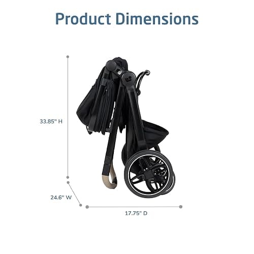 Maxi-Cosi Zelia Pro 5-in-1 Travel System with Mico Pro Infant Car Seat, Baby Stroller Combo, Reversible Seat, Large Wheels, Adjustable Handle, Newborn to Toddler, Lightweight, Caspian Caviar thumbnail 3