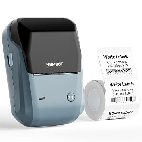 NIIMBOT B1 Label Maker Machine with Tape, 2 Inch Portable Sticker Printer for Home School & Small Business, Compatible with Phones & PC, Blue - Image 1