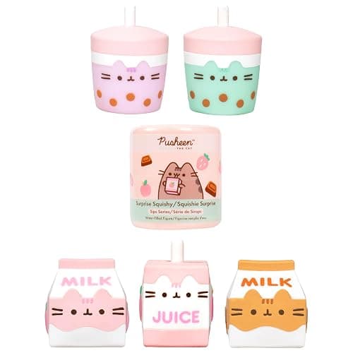 Hamee Pusheen the Cat Cute Water Filled Surprise Capsule Squishy Toy [Series 4] [Pusheen Sips] [Birthday Gift Bag, Party Favor, Gift Basket Filler, Stress Relief Toy] – 1 Pc. (Mystery – Blind Capsule) - Image 1