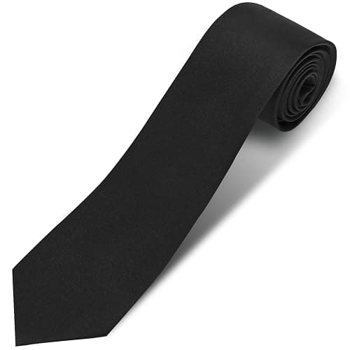 Puistr Men's Tie Pure Color 3.15" (8CM) Necktie Black Ties For Men | Plain Necktie for Formal Business Wedding - Image 1