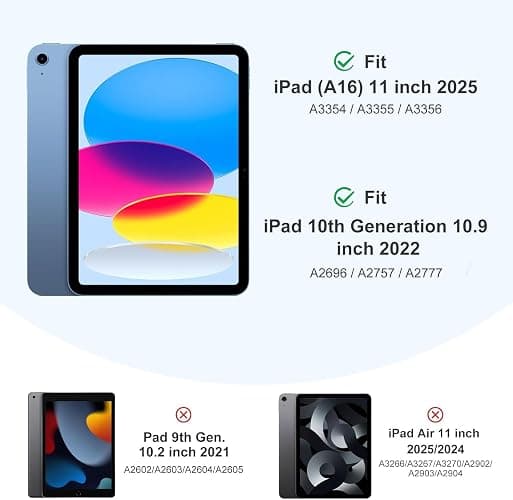 JDHJFBFJNP Case for iPad (A16) 11th Generation 11 Inch 2025, iPad 10th Generation 10.9 Inch 2022, Premium PU Leather Stand Folio Cover with Auto Sleep/Wake, Brown Cow Print thumbnail 2