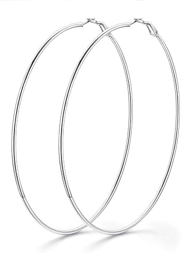 KeyStyle Gold Hoop Earrings for Women, Stainless Steel Hoops Earring Lightweight Loops, 2 mm Thick Hypoallergenic Circle Endless Thin Hoop (20/30/40/50/60/70/80/90/mm) - Image 1