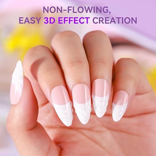 Makartt 3D Gel Nail Art: Clear 3D Painting Gels for Chrome Powder, 3D Sculpting No Wipe for Gel Nail Polish, 3D Carving Drawing Gels for Nails Art at Home & Salon DIY 0.28 fl.oz thumbnail 6