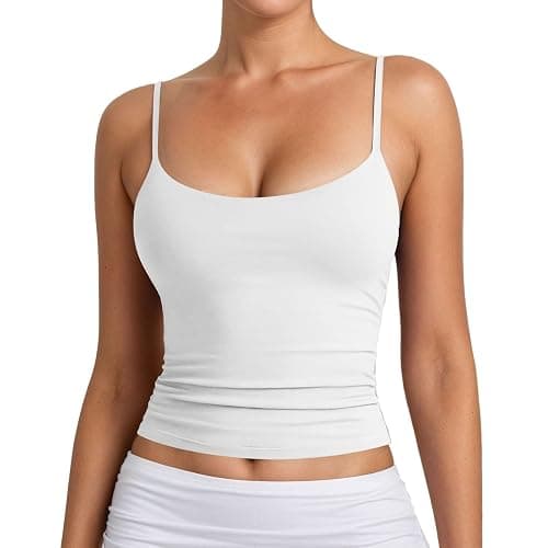 Women's Basic Double Lined Scoop Neck Tank Tops Adjustable Cami Tank Summer Sleeveless Tops 2025 Elegant - Image 1