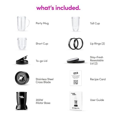 magic bullet Blender, Small, Black, 11 Piece Set thumbnail 10