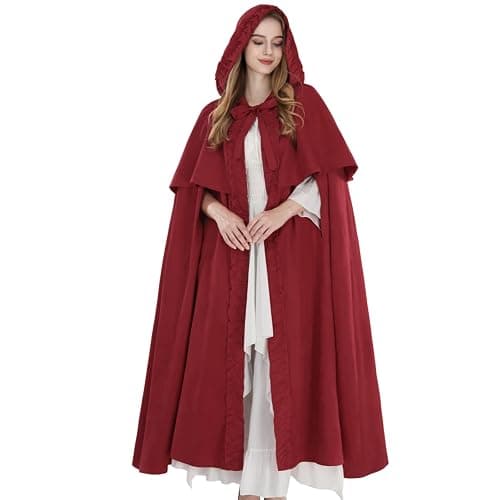 NSPSTT Cloak with Hood Men Halloween Cape Renaissance Costume Women Adult Witch Long Cape - Image 1