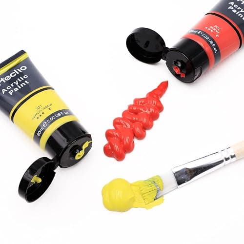 Artecho Professional Acrylic Paint Set, 24 Basic Colors Tubes (60ml / 2.02oz) Art Craft Paints for Canvas, Rock, Wood, Fabric, Art Supplies thumbnail 5
