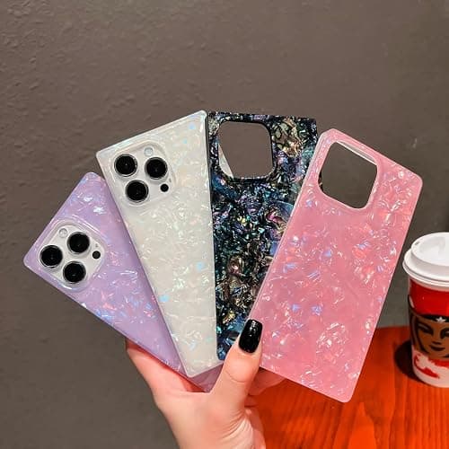 BANAILOA Compatible with iPhone 13 Pro Case Rectangle,Luxury Sparkle Cute Case for Women Protective Bumper Girly Colorful Phone Cover Desinged for 13 Pro - 6.1 inch (Purple Shell) thumbnail 6