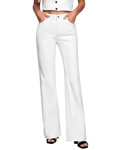GRAPENT Womens Flare Jeans High Waisted Wide Leg Baggy Jean for Women Stretch Denim Pants - Image 1