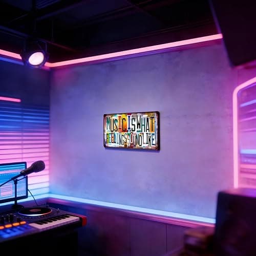 Novwee Retro Music Room Wall Decor Inspirational Quotes Signage Poster - Music Is What Feelings Sound Like 12x6 inches thumbnail 5
