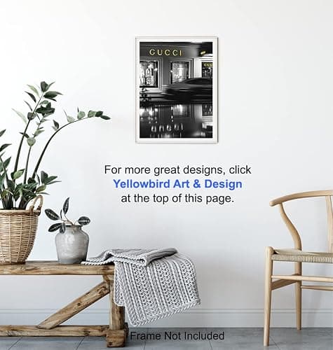 Poster of Gucci Wall Art Decorations - 8x10 Glam Designer Wall Decor - Luxury High Fashion Design Wall Decor - Glamour Wall Art for Living Room - Designer Gifts for Women Print thumbnail 6