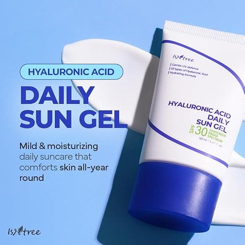 ISNTREE Hyaluronic Acid Daily Sun Gel 50ml, 1.69 fl oz | SPF 30 | Korean Skincare | Moisturizing | No White Cast | Lightweight | Mild Formula | Daily SPF | Korean Sunscreen | Broad Spectrum thumbnail 3