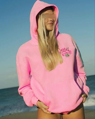 Yojeasrio Oversized Graphic Hoodie for Teens Girl Y2K Ocean Floral Embroidered Preppy Hoody Sweatshirt Cute Aesthetic Sweater thumbnail 4